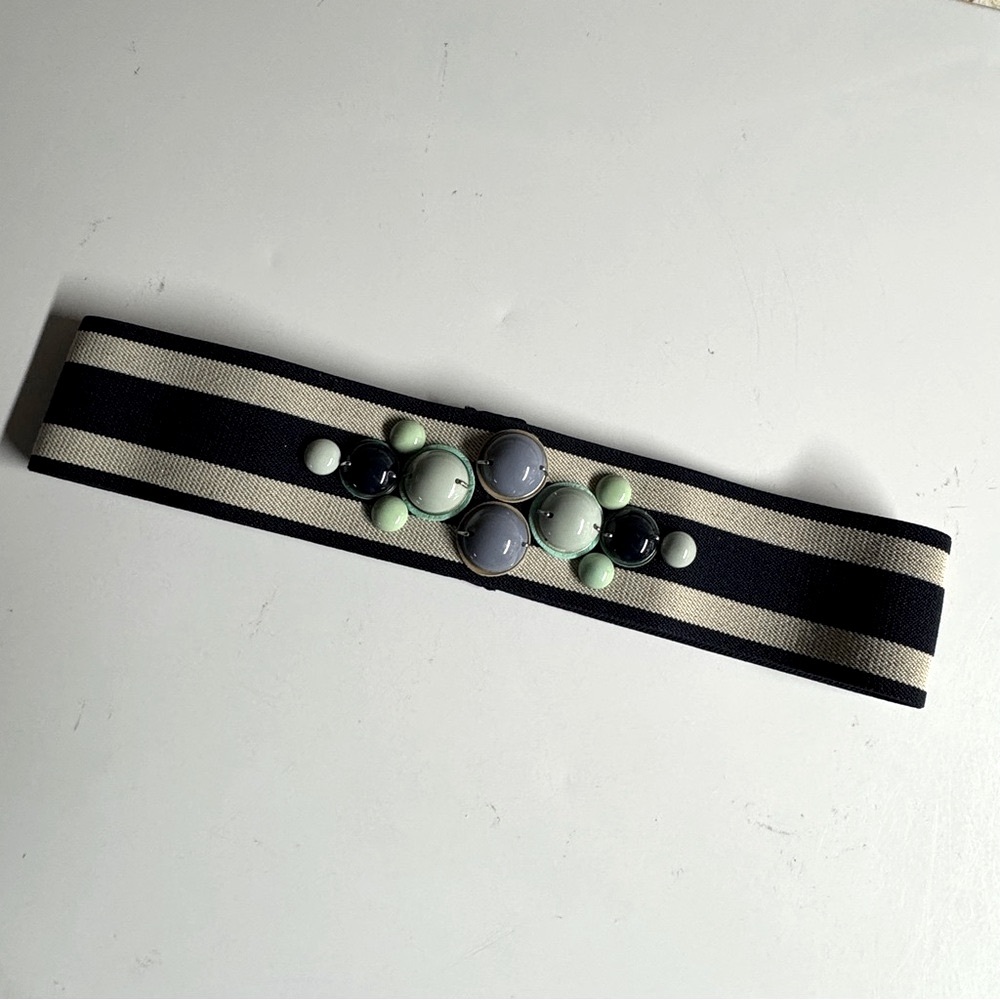 Loft Navy and Cream Women's Belt